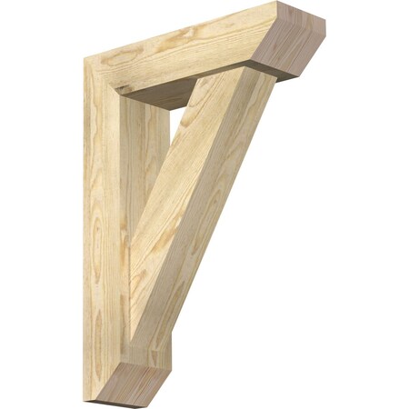 Traditional Slat Rough Sawn Bracket W/ Offset Brace, Douglas Fir, 6W X 20D X 28H